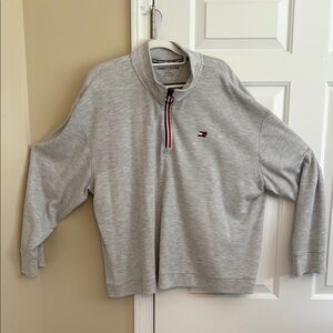 Tommy Hilfiger Light Gray Zip-Up Sweater